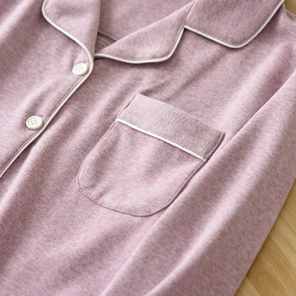 Autumn And Winter Couple Pajamas Two-piece Self-heating Warm Long-sleeved Trousers Plus Velvet Men's And Women Home Service Set