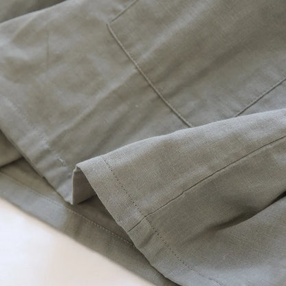 2025Spring And Summer Kimono Men's Pajamas Two-piece 100% Cotton Simple Plus Size Three-quarter Sleeve Trousers Home Service Set