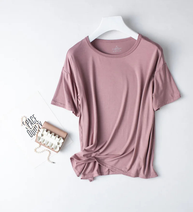 Spring and summer new ladies pajamas three-piece short-sleeved shorts trousers modal soft T-shirt pajamas women's loose home set