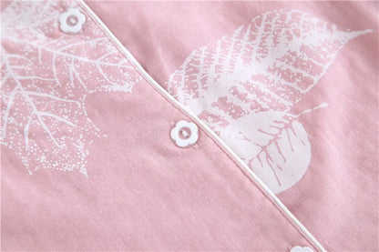 2025 kimono femme maple leaf pajama sets women 100% gauze cotton long sleeve casual sleepwear women pyjamas autumn hot sale