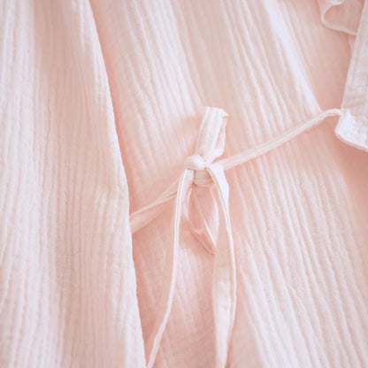 Japanese Kimono Suit New Ladies Spring And Autumn Pajamas Long-sleeved Trousers 100% Cotton Crepe Home Service Two-piece Suit