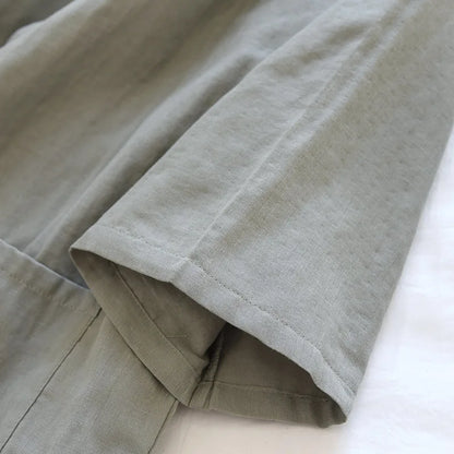 2025Spring And Summer Kimono Men's Pajamas Two-piece 100% Cotton Simple Plus Size Three-quarter Sleeve Trousers Home Service Set