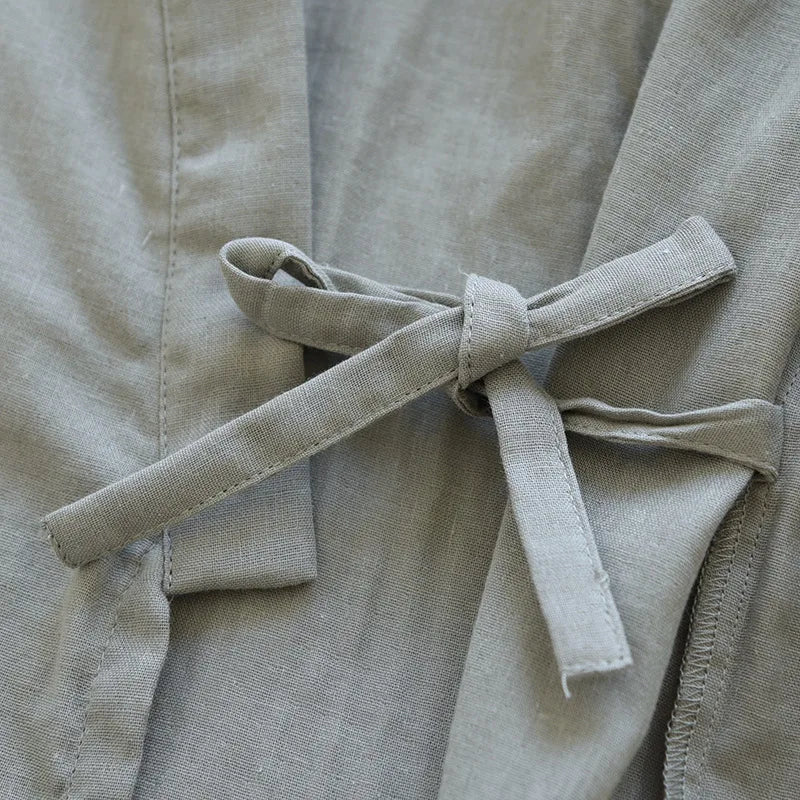 2025Spring And Summer Kimono Men's Pajamas Two-piece 100% Cotton Simple Plus Size Three-quarter Sleeve Trousers Home Service Set