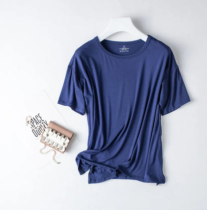 Spring and summer new ladies pajamas three-piece short-sleeved shorts trousers modal soft T-shirt pajamas women's loose home set