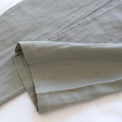 2025Spring And Summer Kimono Men's Pajamas Two-piece 100% Cotton Simple Plus Size Three-quarter Sleeve Trousers Home Service Set