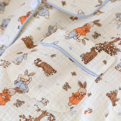 2025 New Summer Women's Pajama Set 100% Cotton Crepe Large Short Sleeve Shorts Two Piece Home Clothes Sleepwear Ladies