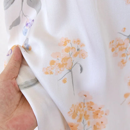 2025 Spring/Summer New Women's Sling Skirt 100% Viscose Fiber Sleeping Skirt Printed Sleeping Skirt Sexy Home Dress for Ladies