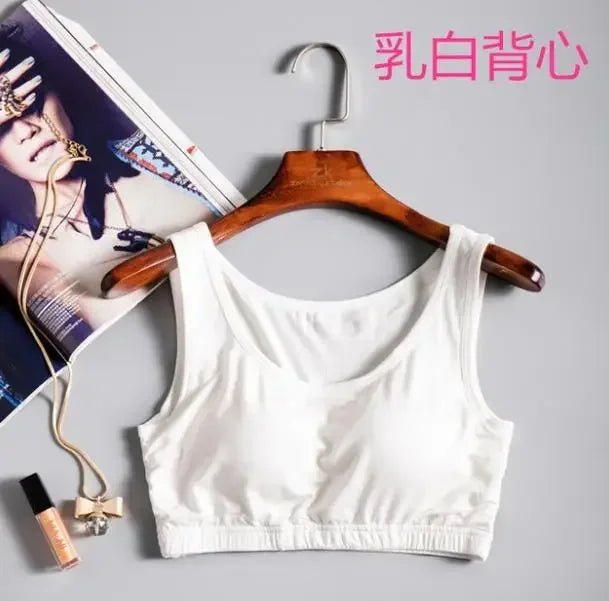 New Modal non-steel ring underwear integrated with chest pad suspenders vest bra sports underwear tube top short vest camisole