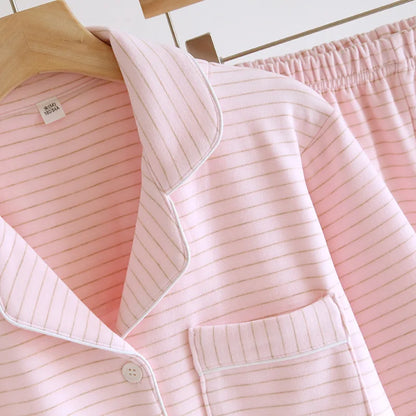 2025 Autumn/Winter New Women's Pajama Set Long Sleeve Long Pants Two Piece Set Striped German Velvet Warm Thick Home Clothes