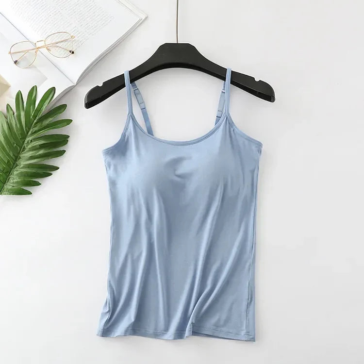 2025 new modal female large size no steel ring integrated five-finger chest pad camisole bottoming shirt slim multicolor