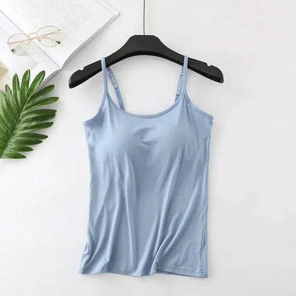 2025 new modal female large size no steel ring integrated five-finger chest pad camisole bottoming shirt slim multicolor