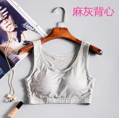 New Modal non-steel ring underwear integrated with chest pad suspenders vest bra sports underwear tube top short vest camisole
