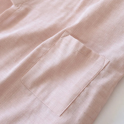 New spring and summer Japanese kimono two-piece couple pajamas set cotton loose large size men and women long sleeve trousers