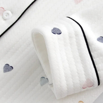 Japanese ladies pajamas set 2025 new autumn and winter air cotton layer thickening long-sleeved cute home clothes pure cotton