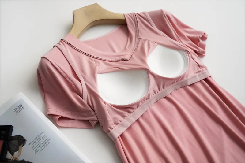 2025 summer new women's pajamas 3-piece Modal large simple pajamas with bra short sleeves+shorts+trousers casual home wear