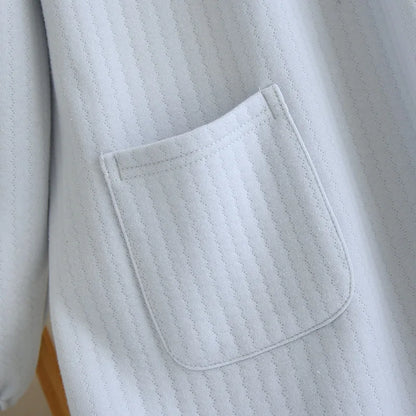 Autumn and Winter New Women's Long Skirt Thickened Thermal Nightdress 100% Cotton Cotton Clip Long Sleeve Home Dress sleepwear