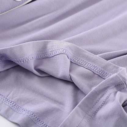 New Spring and Autumn Women's Pajamas Set Modal Pure Color Simple Thin Cardigan Long Sleeve Pants Two Piece Home Suit Sleepwear