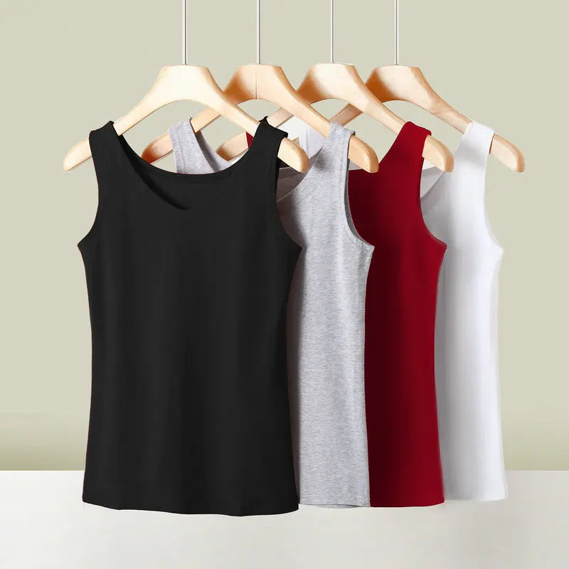 2025 new summer women's sleeveless vest single-piece top Modal vest body-fitting bottom top V-neck sling with thin home clothes