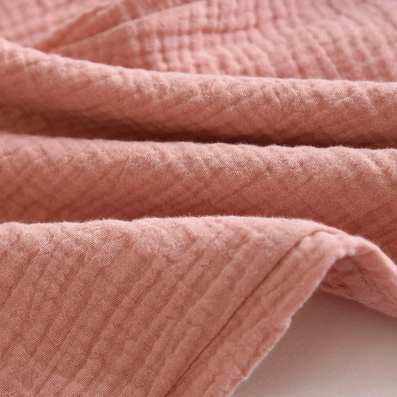 2025 New Spring and Autumn Couple Pajama Set 100%Cotton Crepe Fabric Men's and Women's Long Sleeve Pants Home Suit Two Piece Set