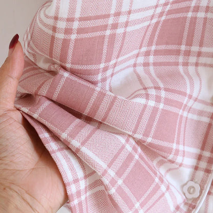 2025 New Summer Women's Pajama Set 100% Cotton Gauze Thin Short Sleeve+Shorts+Pants Simple Checkered Home Furnishing Set