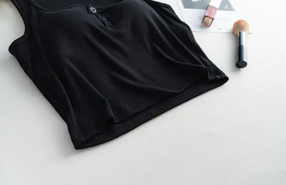 2025 Summer New Women's Short Tank Top with Chest Cushion Bottom Women's Viscous Fiber Inner Strap Top Thin Thread Pajamas