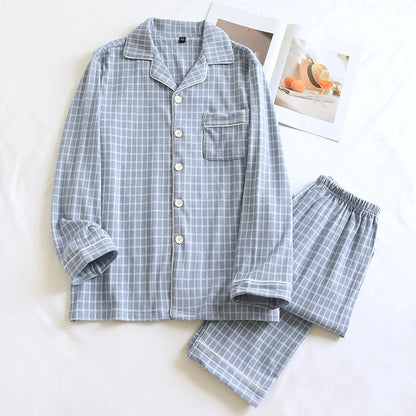 2025 New Couple's Checkered Pajama Set for Autumn and Winter Warmth,Men's and Women's Long sleeved Pants,Two piece Home Clothes