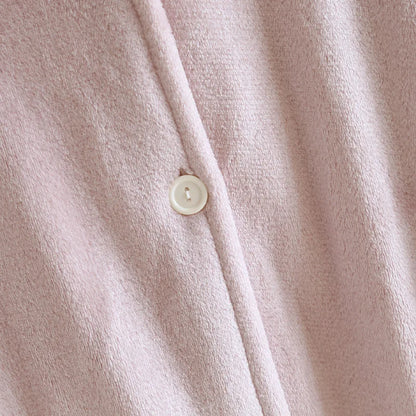 Autumn and winter new style couples' solid color nightgown flannel gown men and women's coral velvet simple pajamas home clothes