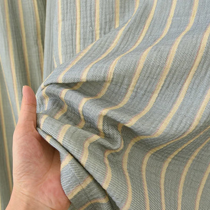 New men's sleepwear two-piece set for spring 2025 100% cotton crepe fabric vertical stripe long sleeved long pants home suit set