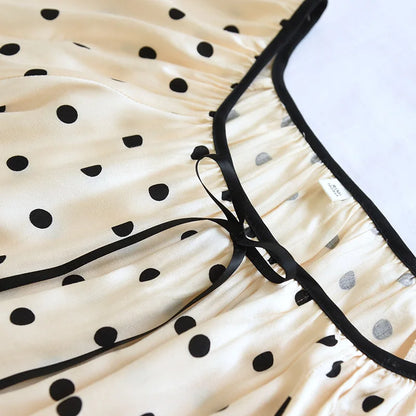 2025 New Women's Summer Short sleeved Nightwear 100% Viscous Fiber Comfortable and Breathable Soft Dress Thin Large Home Fury