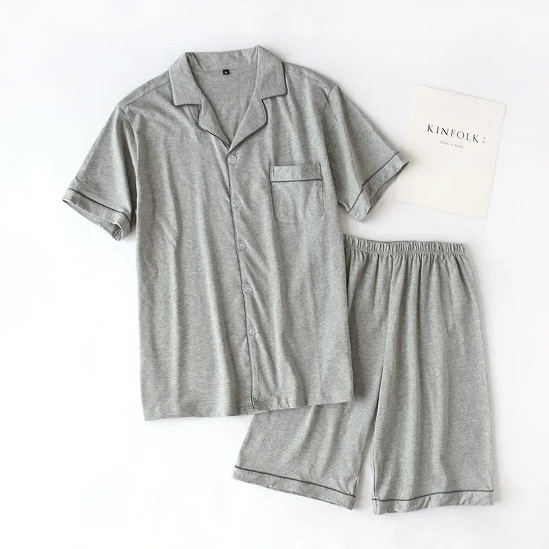 Summer 2025 new cotton couple pajamas suit female short-sleeved shorts men's pajamas thin home service suit  pyjamas women pink