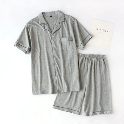 Summer 2025 new cotton couple pajamas suit female short-sleeved shorts men's pajamas thin home service suit  pyjamas women pink
