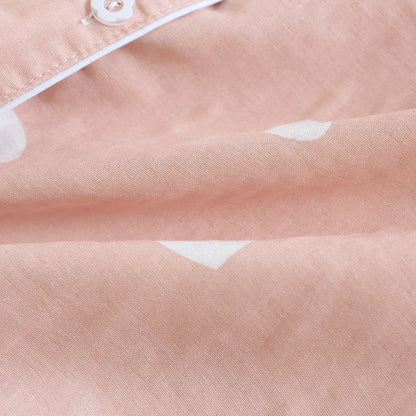 New spring and summer women's pajamas three-piece set short sleeves + shorts + trousers 100%cotton gauze love print homewear set