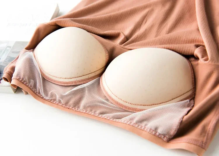 2025 day line modal thread beauty back new steel-free integrated chest pad camisole bottoming shirt with chest pad camisole