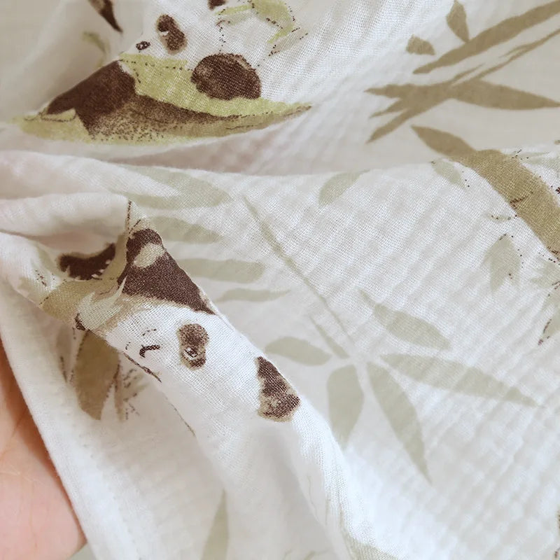 2025 Spring and Autumn New Women's Cartoon Pajama Set 100% Cotton Crepe Chinese Long Sleeve Long Pants Two Piece Set Ladies