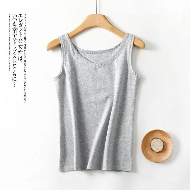 2025 new summer women's sleeveless vest single-piece top Modal vest body-fitting bottom top V-neck sling with thin home clothes