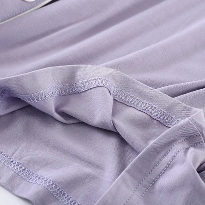 New Spring and Autumn Women's Pajamas Set Modal Pure Color Simple Thin Cardigan Long Sleeve Pants Two Piece Home Suit Sleepwear