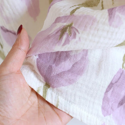 2025 New Summer Women's Sleeping Skirt 100% Cotton Crepe Cloth with Chest Cushion Tank Top Skirt Loose Thin Large Home Clothing