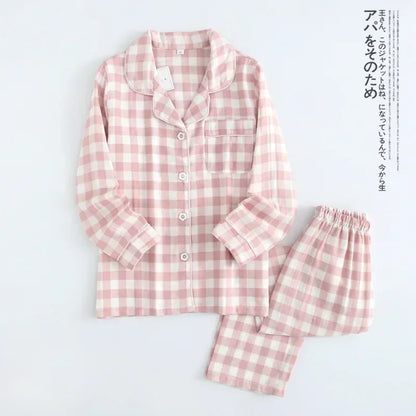 2025 kimono femme maple leaf pajama sets women 100% gauze cotton long sleeve casual sleepwear women pyjamas autumn hot sale