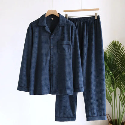 2025 New Men's Autumn/Winter Pajama Set Thickened Warm Home Clothes Long Sleeve Long Pants Two Piece Set Large Size Set