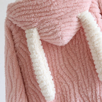 Autumn and Winter New Women's Nightgown Flannel Nightdress Warm Thickened Sweet Cute Large Size Home Clothes Gown Bath Robe