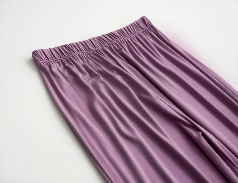 2025 summer new women's pajamas 3-piece Modal large simple pajamas with bra short sleeves+shorts+trousers casual home wear