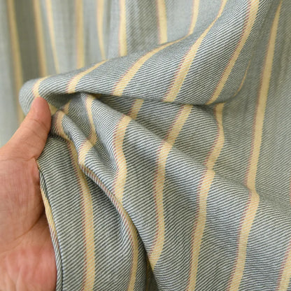 New men's sleepwear two-piece set for spring 2025 100% cotton crepe fabric vertical stripe long sleeved long pants home suit set
