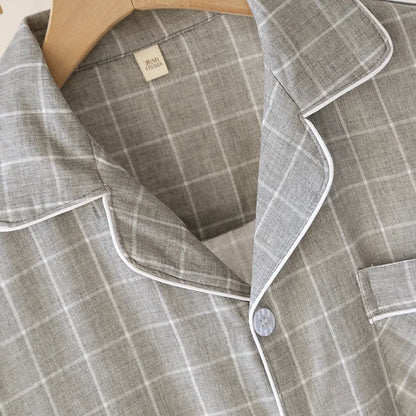 2025 New Spring and Autumn Men's Pajama Set 100% Cotton Long Sleeve Long Pants Two Piece Set Loose Large Home Clothes