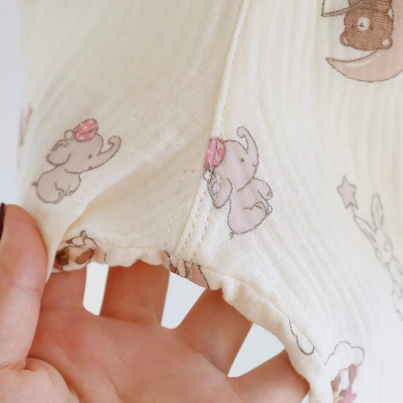 2025 New Women's Spring/Summer Pajama Set 100% Cotton Short Sleeves+Shorts+Long Pants Three Piece Thin Sweet Home Furnishings