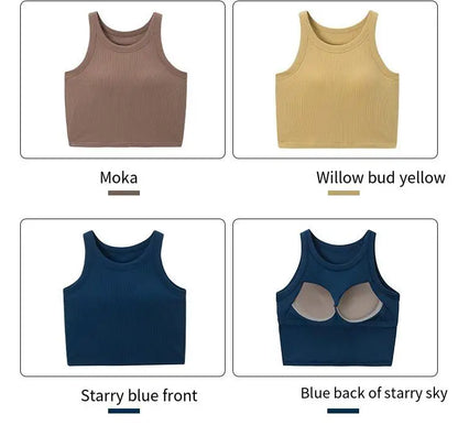 Spring and summer new women's modal with chest pad vest bra one-piece vest home service camisole crop top women camisoles