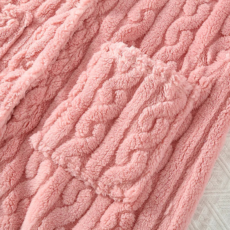 2025 New Autumn/Winter Women's Bathrobe Flannel Thickened Warm Buckle Long Dress Solid Color Nightgown Home Fur Ladies