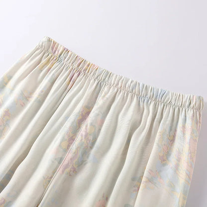 2025 New Spring/Summer Women's Pajama Set High Grade Viscose Long Sleeve Long Pants Two Piece Set Large Size Thin Home Clothing