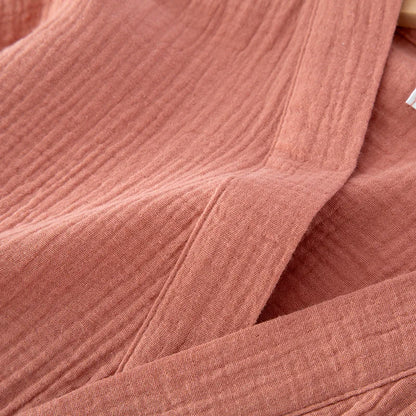 Japanese kimono suit lovers 100% cotton crepe pajamas long sleeved trousers two-piece kimono suit for men and women sleepwear