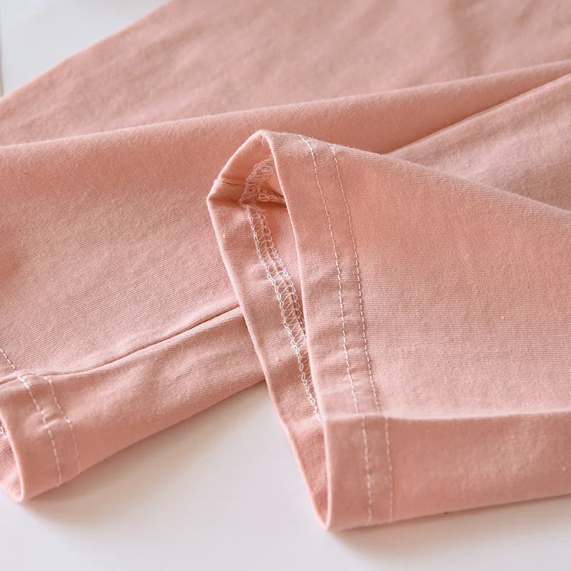 2025 Spring and Autumn New Couple Pajamas Two Piece Set 100%Cotton Knitted Men's and Women's Simple Long Sleeve Home Furnishings
