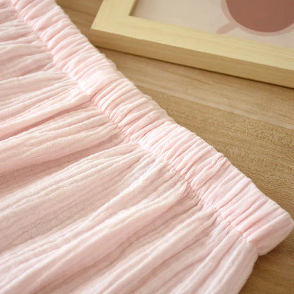 2025 Spring and Autumn New Women's Pajama Set 100% cotton crepe long-sleeved trousers classic two-piece household clothes